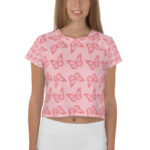 Allover-Crop-T-Shirt Schmetterling