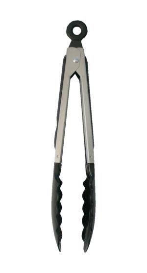 Silikonzange Grillzange Küchenzange Buffetzange 27 cm schwarz (0268)