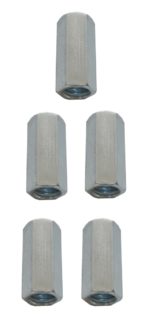 Verbindungsmuttern Distanzmuttern Sechskant verzinkt M10x25mm 5 Stück (0073)