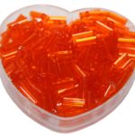 Stiftperlen Glasperlen Stäbchenperlen aus Glas 7mm orange (0106)