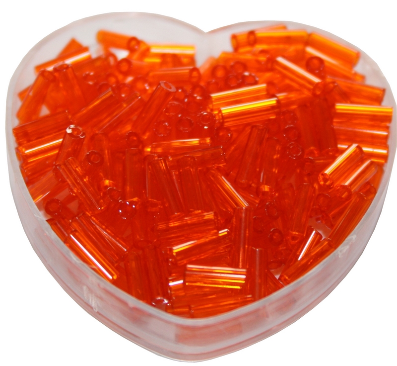 Stiftperlen Glasperlen Stäbchenperlen aus Glas 7mm orange (0106)