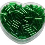 Stiftperlen Glasperlen Stäbchenperlen aus Glas 7mm dunkelgrün (0107)