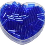 Stiftperlen Glasperlen Stäbchenperlen aus Glas 7mm blau marine (0112)