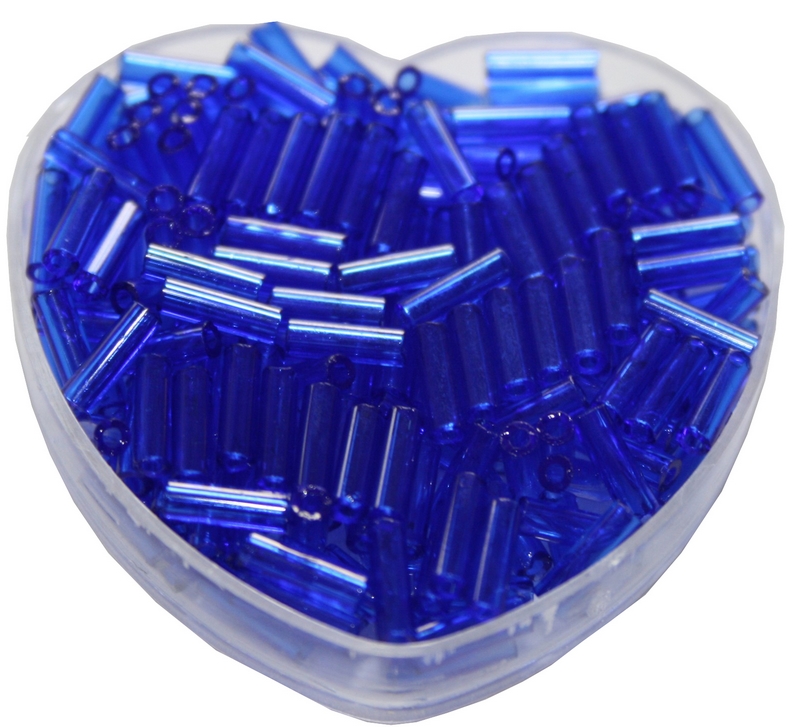 Stiftperlen Glasperlen Stäbchenperlen aus Glas 7mm blau marine (0112)