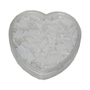 Stiftperlen Glasperlen Stäbchenperlen aus Glas 7mm weiß (0102)