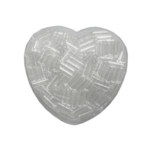 Stiftperlen Glasperlen Stäbchenperlen aus Glas 7mm weiß duchsichtig (0109)