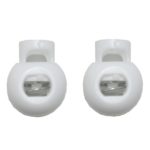 Kordelstopper Kordelklemme rund 1 Loch weiß 2 Stück (0124)