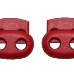 Kordelstopper Kordelklemme oval 2 Loch rot 2 Stück (0125)