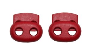 Kordelstopper Kordelklemme oval 2 Loch rot 2 Stück (0125)