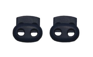 Kordelstopper Kordelklemme oval 2 Loch schwarz 2 Stück (0126)