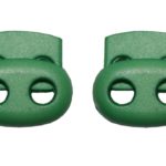 Kordelstopper Kordelklemme oval 2 Loch grün 2 Stück (0127)