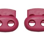 Kordelstopper Kordelklemme oval 2 Loch pink 2 Stück (0128)