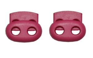 Kordelstopper Kordelklemme oval 2 Loch pink 2 Stück (0128)