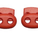 Kordelstopper Kordelklemme oval 2 Loch orange 2 Stück (0129)