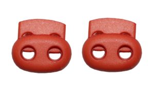 Kordelstopper Kordelklemme oval 2 Loch orange 2 Stück (0129)