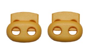 Kordelstopper Kordelklemme oval 2 Loch gelb 2 Stück (0131)