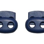 Kordelstopper Kordelklemme oval 2 Loch blau 2 Stück (0132)