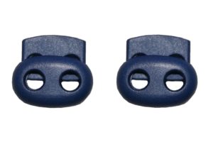 Kordelstopper Kordelklemme oval 2 Loch blau 2 Stück (0132)