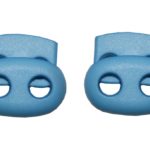 Kordelstopper Kordelklemme oval 2 Loch hellblau 2 Stück (0133)