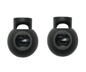 Kordelstopper Kordelklemme rund 1 Loch schwarz 2 Stück (0135)