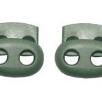 Kordelstopper Kordelklemme oval 2 Loch grün 2 Stück (0139)