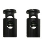 Kordelstopper Kordelklemme 1 Loch schwarz 2 Stück (0142)