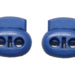 Kordelstopper Kordelklemme oval 2 Loch blau 2 Stück (0143)