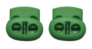 Kordelstopper Kordelklemme oval 2 Loch grün 2 Stück (0146)