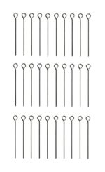 Kettelstift Schmuckstift mit Öse 30mm silberfarben 30 Stück (0069)