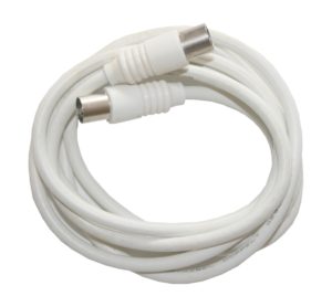 Antennen Koaxialkabel mit Stecker männlich/weiblich 1,5 m weiß (0028)