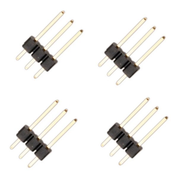 Stiftleiste Leiste 3-polig gerade 2,54mm 1-reihig 4 Stück (1264)