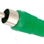 Cinchstecker Kunststoff grün Lötanschluss ohne Knickschutz (0207)