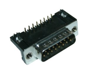 D-Sub Stecker 15 polig 90° zweireihig männlich Printmontage (0343)