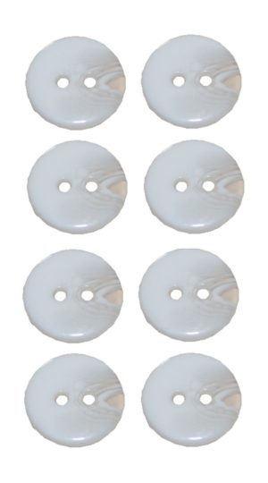 Knopf Knöpfe 15 mm 2 loch weiß transparent 8 Stück (0034)