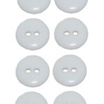 Knopf Knöpfe 15 mm 2 loch weiß 8 Stück (0036)