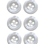 Knopf Knöpfe 10 mm 4 loch weiß transparent 10 Stück (0037)