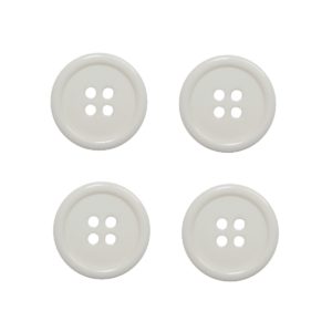 Knopf Knöpfe 20mm 4 loch weiß 4 Stück (0042)