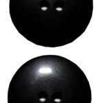 Knopf Knöpfe 23 mm 2 Loch schwarz glänzend 2 Stück (0048)