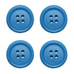 Knopf Holzknopf 20mm 4 loch blau 4 Stück (0056)