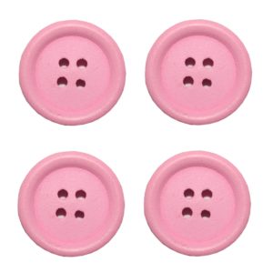 Knopf Holzknopf 20mm 4 loch rosa 4 Stück (0057)