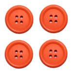 Knopf Holzknopf 25mm 4 loch orange 4 Stück (0094)