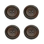 Knopf Holzknopf 25mm 4 loch braun 4 Stück (0064)