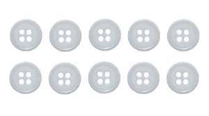 Knopf Knöpfe 10mm 4 loch weiß 10 Stück (0069)