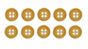 Knopf Knöpfe 10mm 4 loch gelb 10 Stück (0070)