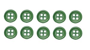 Knopf Knöpfe 10mm 4 loch grün 10 Stück (0072)