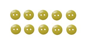 Knopf Knöpfe 10mm 2 loch gelb 10 Stück (0081)