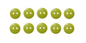 Knopf Knöpfe 10mm 2 loch gelb 10 Stück (0082)