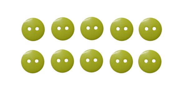 Knopf Knöpfe 10mm 2 loch gelb 10 Stück (0082)