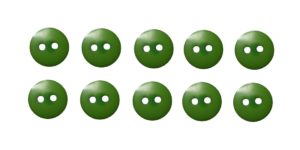 Knopf Knöpfe 10mm 2 loch grün 10 Stück (0083)