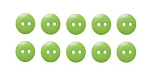 Knopf Knöpfe 10mm 2 loch grün 10 Stück (0084)